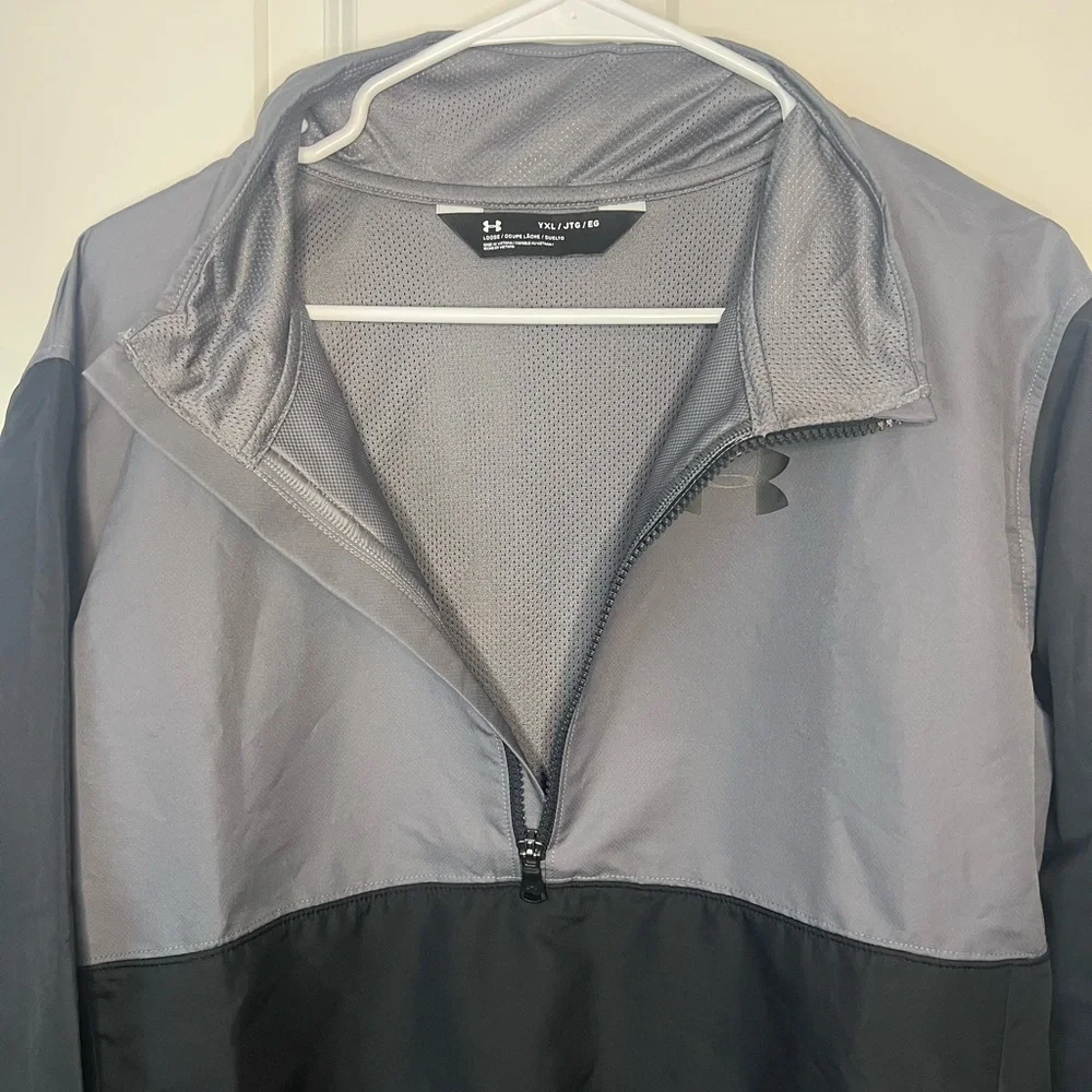 Under Armour Gray and Black Half-Zip Pullover/Windbreaker